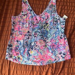 Lilly Pulitzer Pink and Blue Sleeveless Tank Top